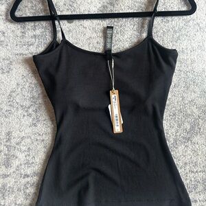 Black Ribbed Women's Top